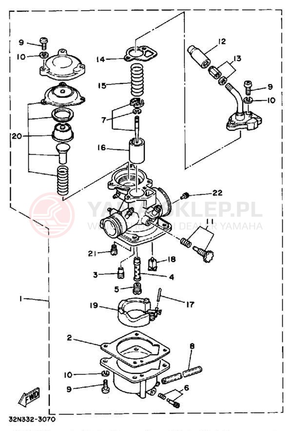 Schemat "Gaźnik" do Yamaha RIVA 80 CV80N