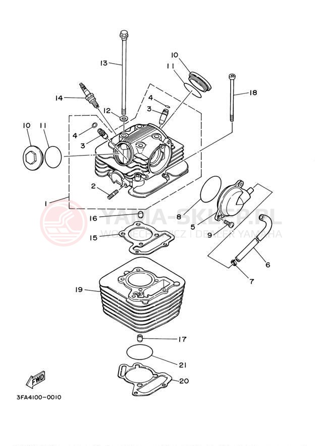 Schemat "głowica" do Yamaha BREEZE YFA1RC/YFA1R