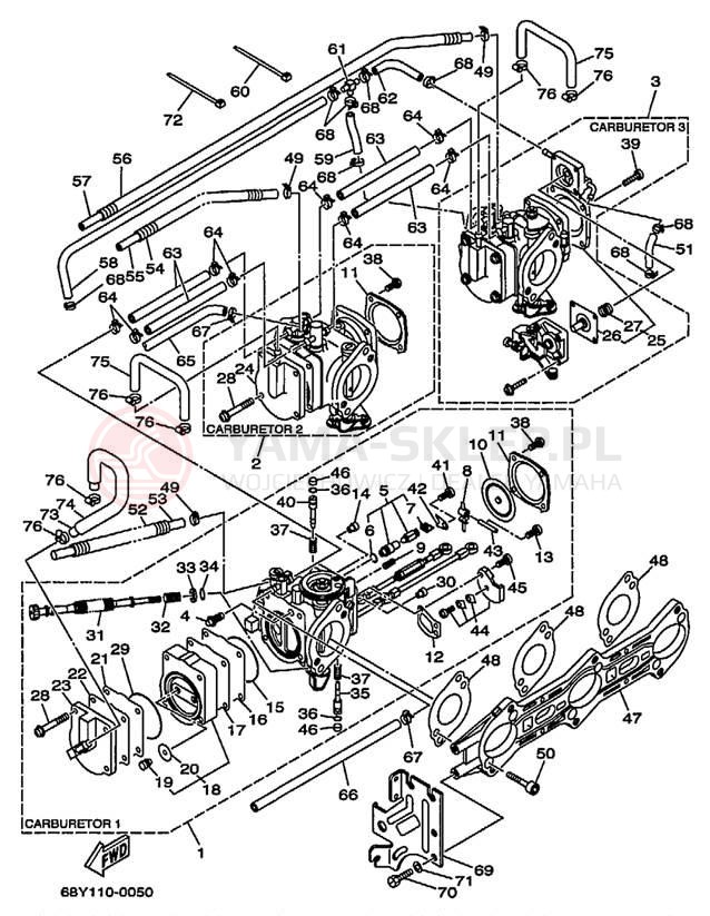 Schemat "Gaźnik" do Yamaha XR1800 XRT1200Y