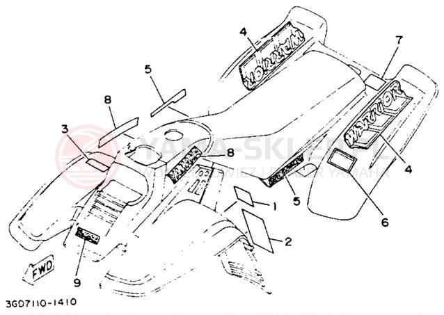 Schemat "naklejki" do Yamaha WARRIOR YFM350XE