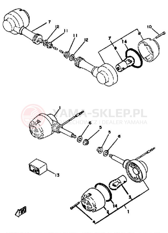 Schemat "kierunkowskazy" do Yamaha QT502G/QT50