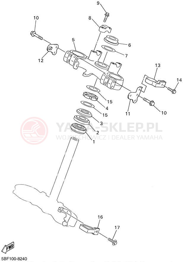 Schemat "Półki zawieszenia" do Yamaha WR400F WR400FL