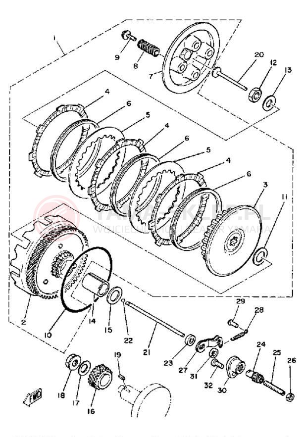 Schemat "sprzęgło" do Yamaha MX80G