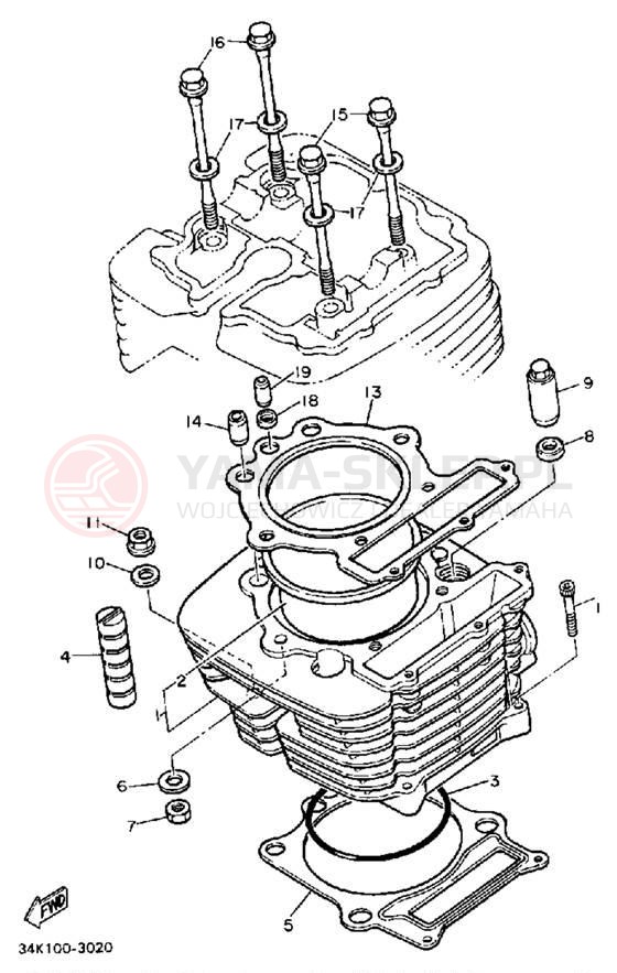 Schemat "cylinder" do Yamaha TT600K