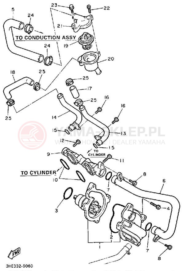 Schemat "Pompa wody" do Yamaha FZR600WC