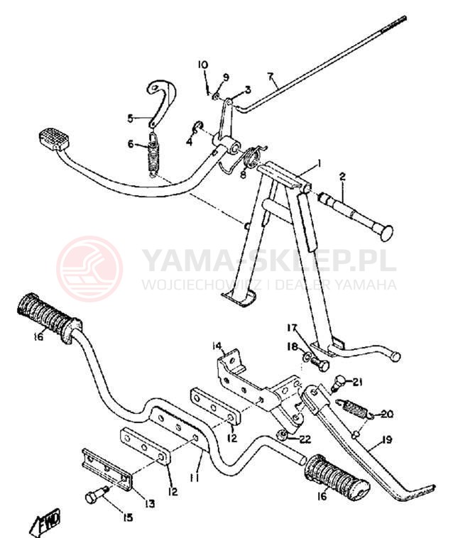 Schemat "Stopka postoj., dźw. Hamulca tył" do Yamaha HS1B