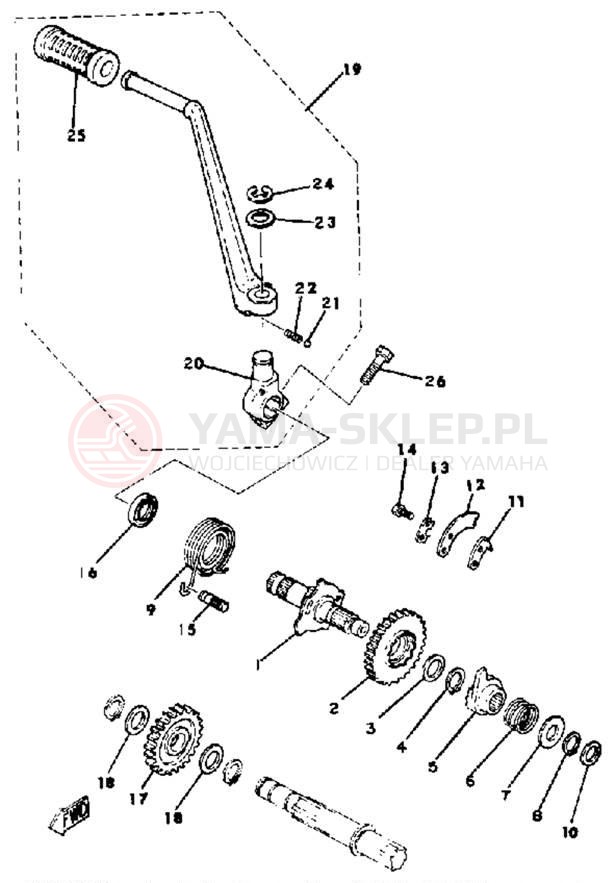 Schemat "kopniak" do Yamaha SR250G