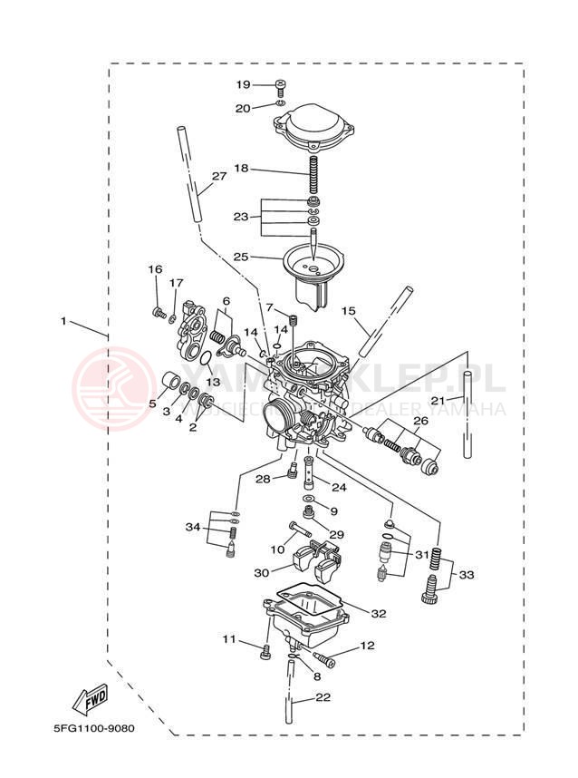 Schemat "Gaźnik" do Yamaha TT-R225 TTR225S/TTR225SC