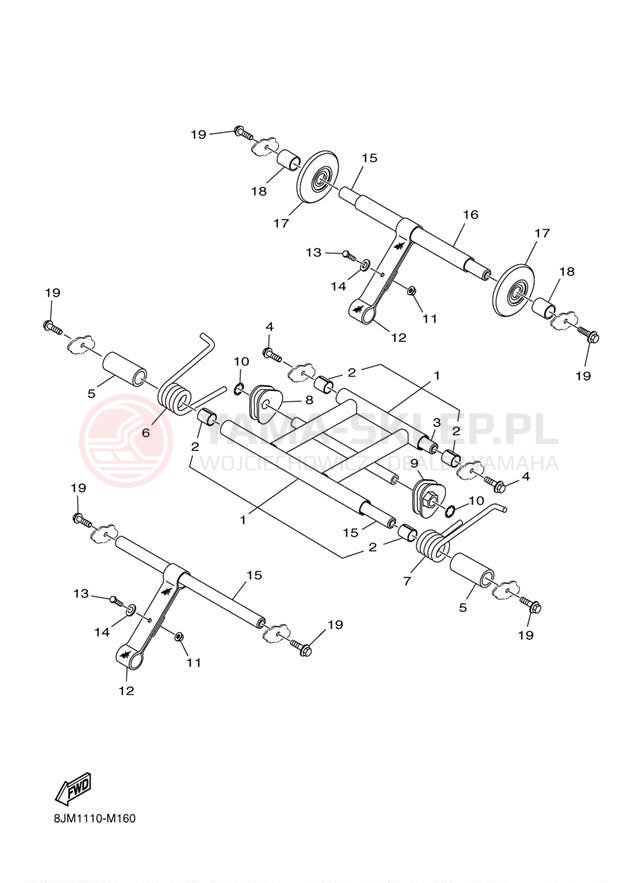 Schemat "Zawieszenie gąsiennicy" do Yamaha SRX120 SRX120DL