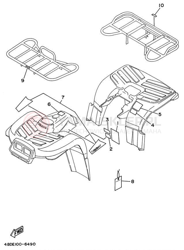 Schemat "naklejki" do Yamaha YFB250UH_M/YFB250H_MN