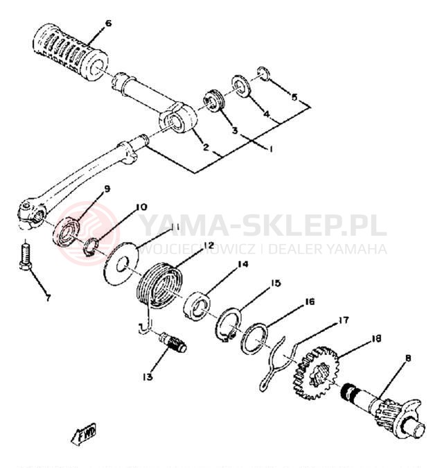 Schemat "kopniak" do Yamaha YZ80B