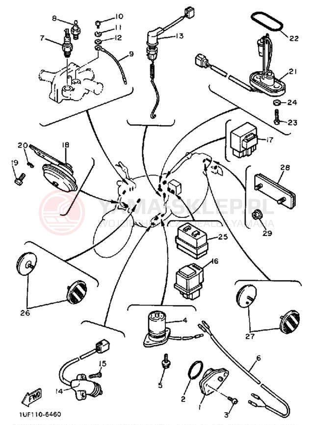 Schemat "układ elektryczny" do Yamaha FAZER FZX700SC/FZX700S