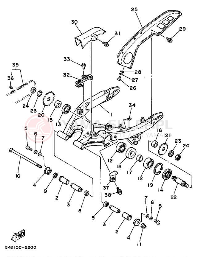 Schemat "wahacz" do Yamaha BW200N