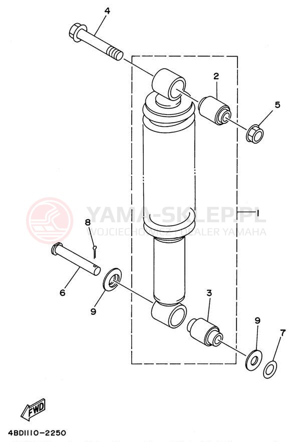 Schemat "zawieszenie tył" do Yamaha YFB250H_MN/YFB250UH_M