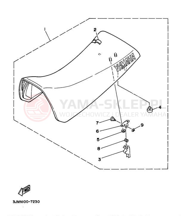 Schemat "siedzenie" do Yamaha BLASTER YFS200J_MN
