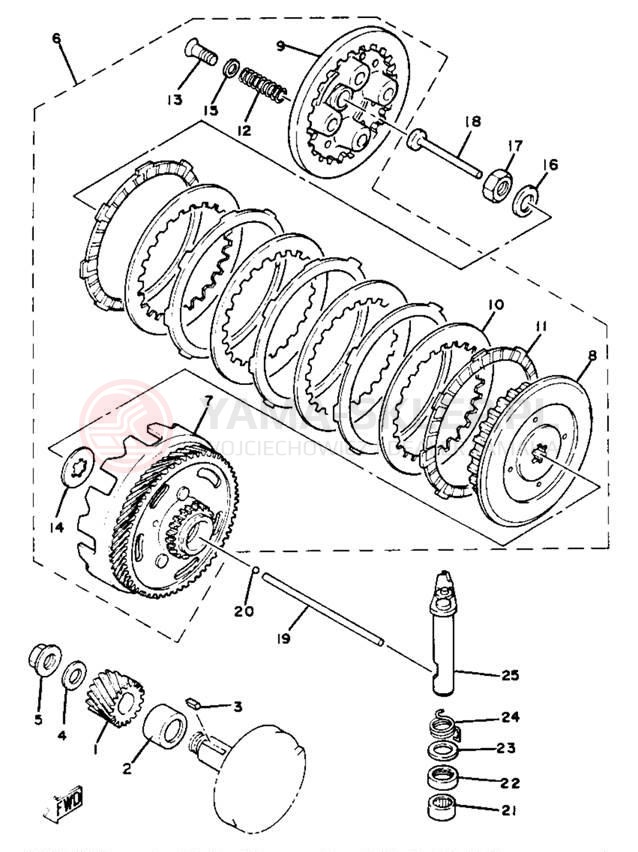 Schemat "sprzęgło" do Yamaha YZ80H