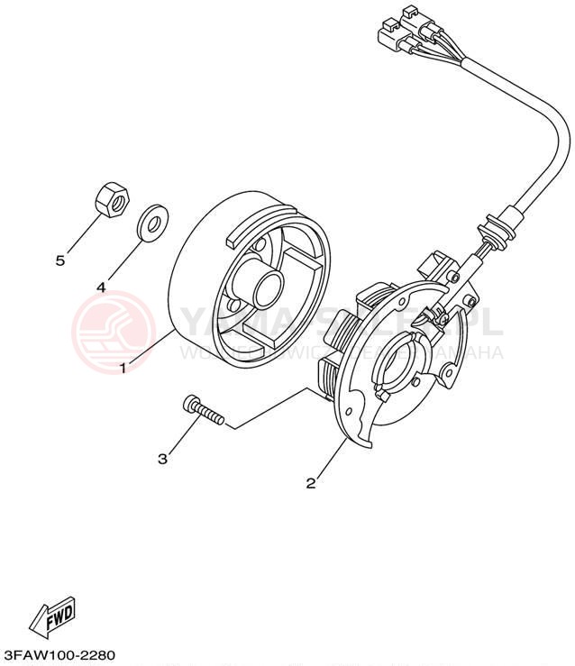 Schemat "prądnica" do Yamaha BREEZE YFA1PC/YFA1P