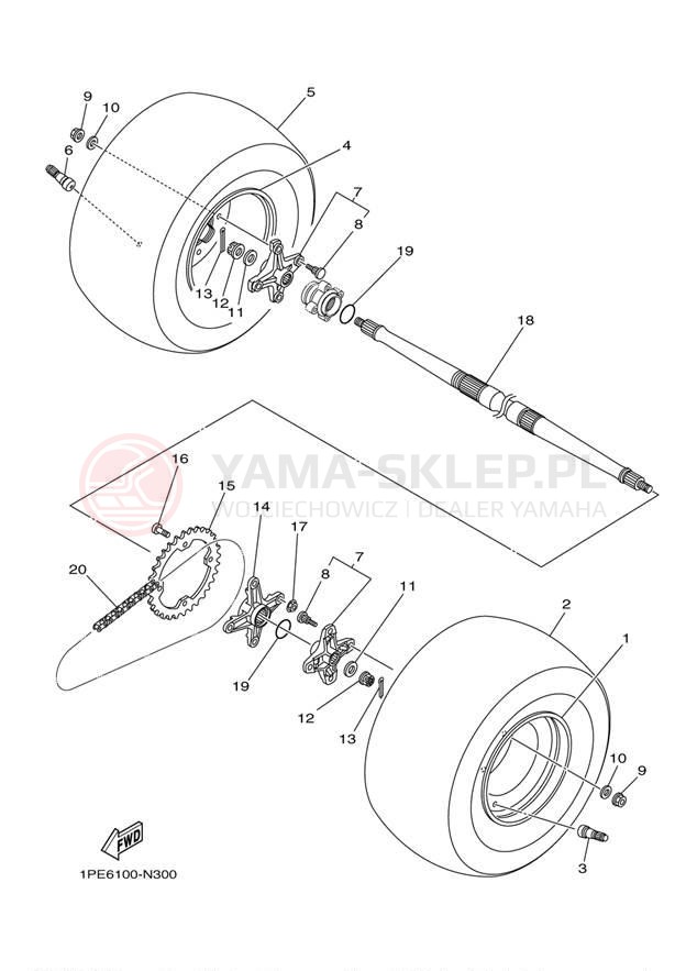 Schemat "Koło tył" do Yamaha RAPTOR 700 YFM700REL/YFM700REO