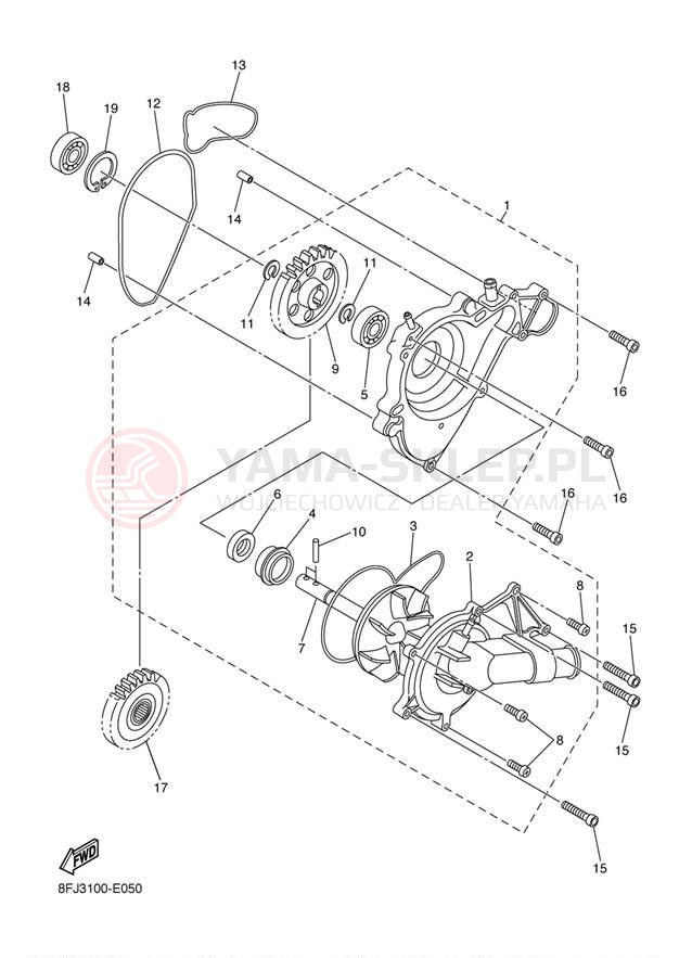 Schemat "Pompa wody" do Yamaha RS VECTOR RS90PER/RS90PEL