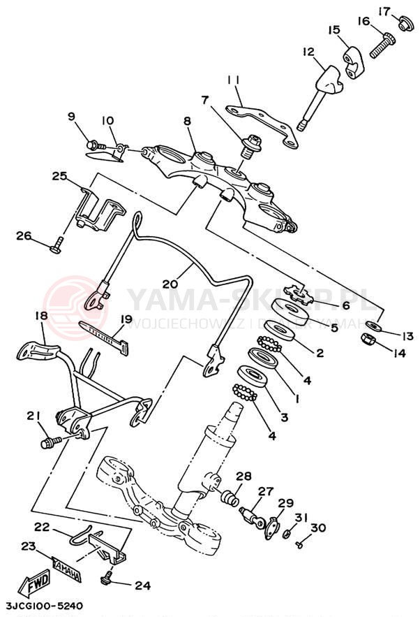 Schemat "Półki zawieszenia" do Yamaha VIRAGO 535 XV535LC/XV535L
