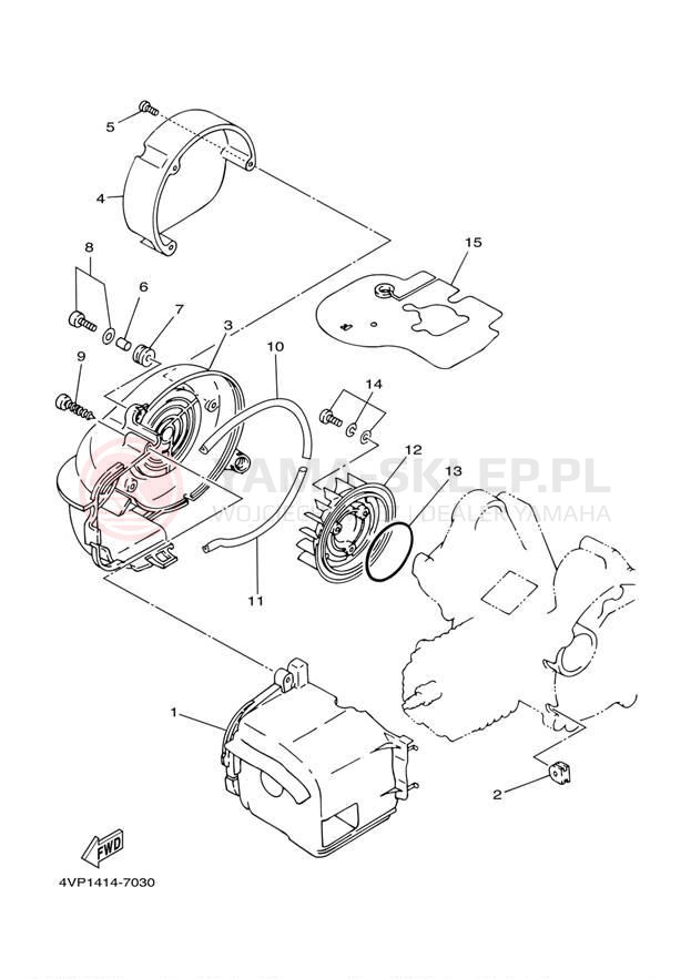 Schemat "Obudowa wentylatora" do Yamaha ZUMA YW50S