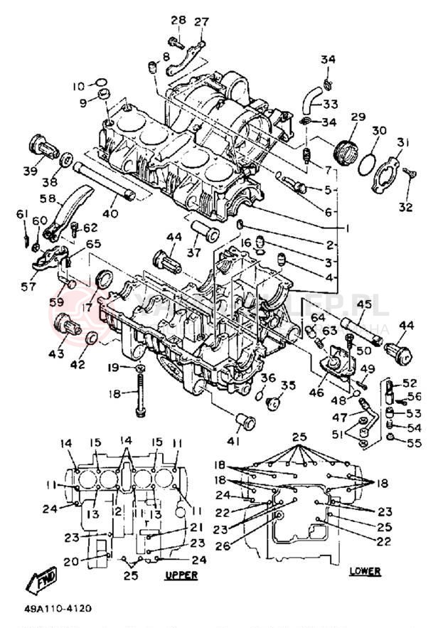 Schemat "Obudowa silnika" do Yamaha FJ600LC/FJ600L