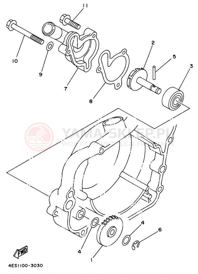 Schemat "Pompa wody" do Yamaha YZ80 YZ80K1