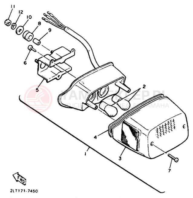 Schemat "lampa tył" do Yamaha V-MAX 1200 VMX12AC/VMX12A