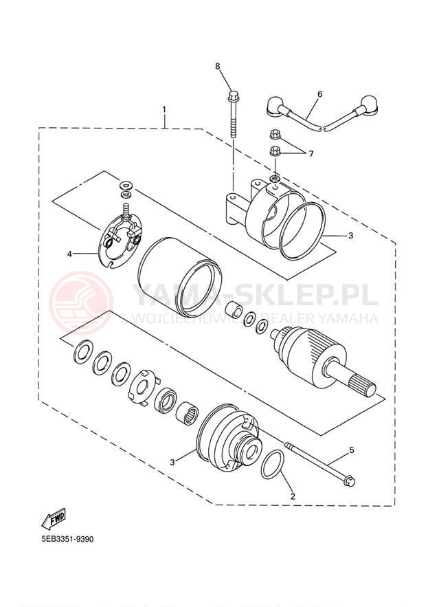 Schemat "rozrusznik" do Yamaha YZFR6 YZFR6P/YZFR6PC