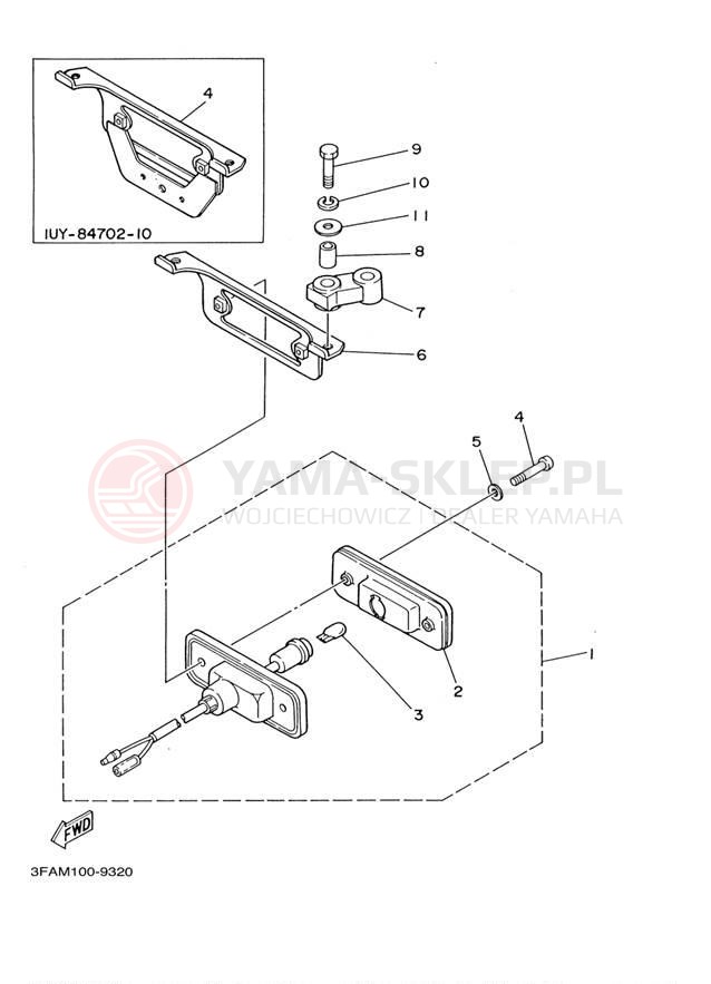 Schemat "lampa tył" do Yamaha BREEZE YFA1M/YFA1MC