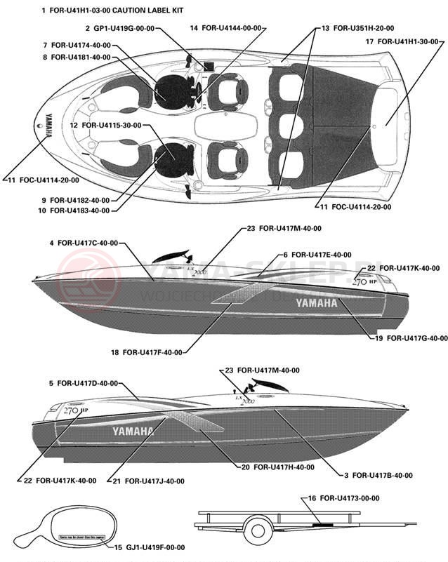 Schemat "naklejki" do Yamaha LX2000 LST1200AA