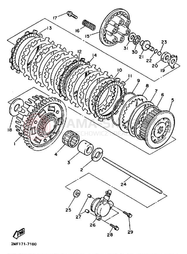 Schemat "sprzęgło" do Yamaha FZ700TC/FZ700T