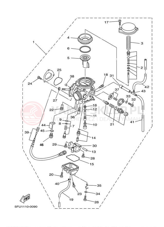 Schemat "Gaźnik" do Yamaha BIG BEAR BUCKMASTER YFM400FHM