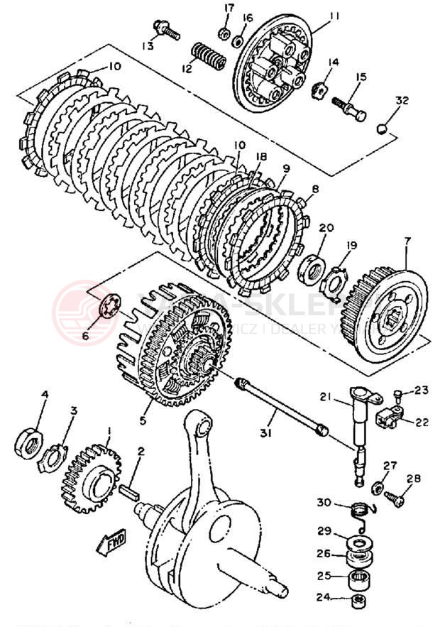 Schemat "sprzęgło" do Yamaha XT600NC/XT600N