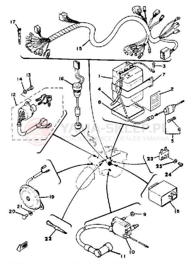 Schemat "układ elektryczny" do Yamaha LB50PH