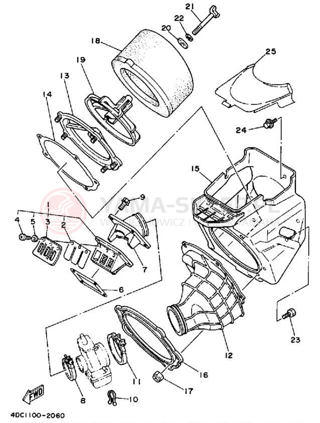 Schemat "Filtr powietrza" do Yamaha WR250ZD