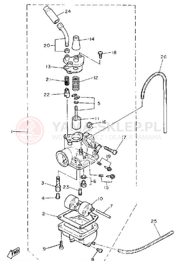 Schemat "Gaźnik" do Yamaha Y-ZINGER PW80D
