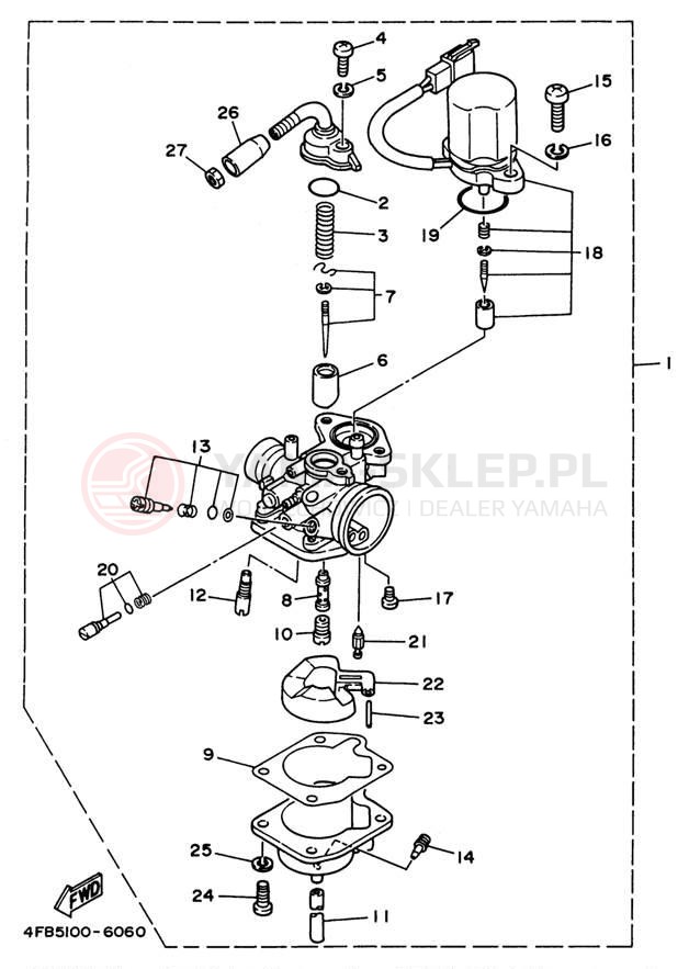 Schemat "Gaźnik" do Yamaha JOG CY50J