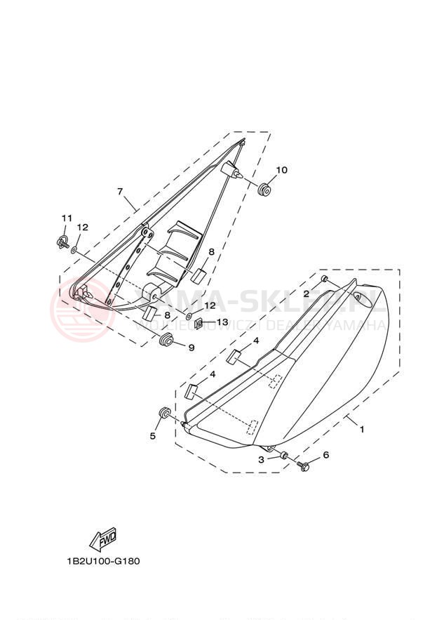 Schemat "Pokrywa boczna" do Yamaha TTR125L TTR125LX