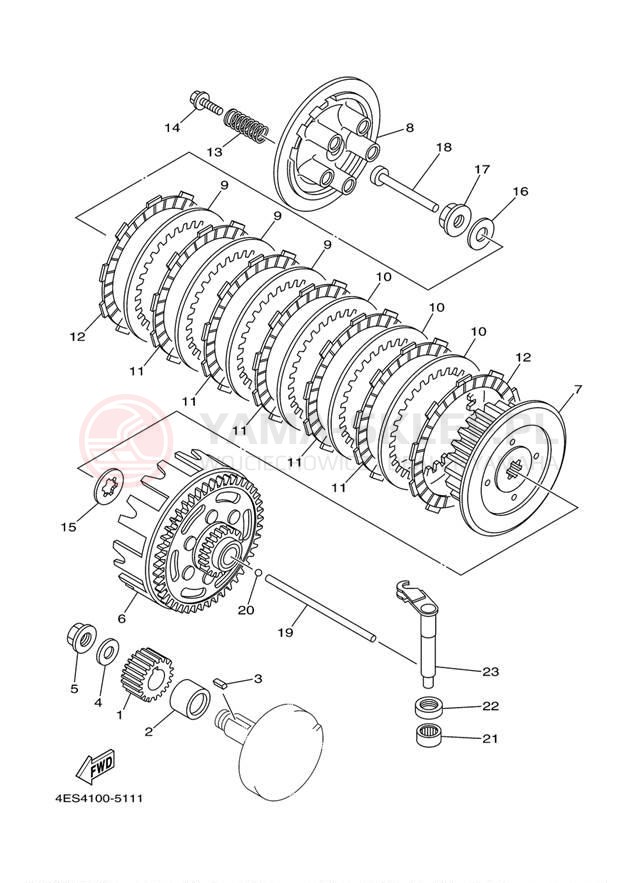 Schemat "sprzęgło" do Yamaha YZ80 YZ80M1
