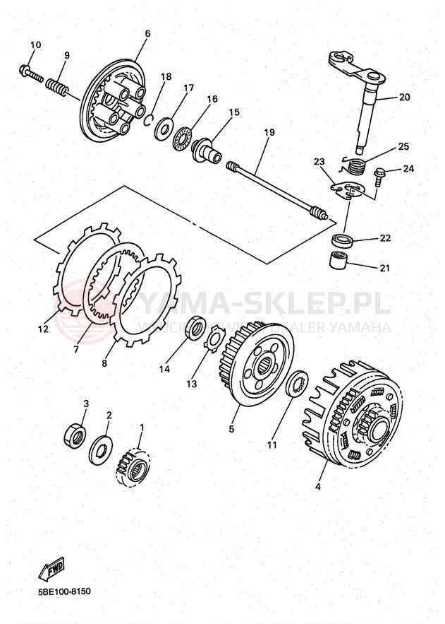 Schemat "sprzęgło" do Yamaha YZ400 YZ400FK
