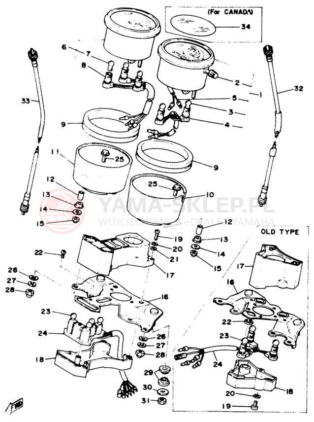 Schemat "Przędkościomierz" do Yamaha RD400C