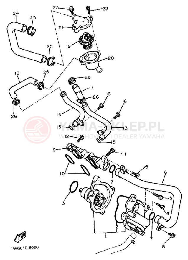 Schemat "Pompa wody" do Yamaha FZR400SWC