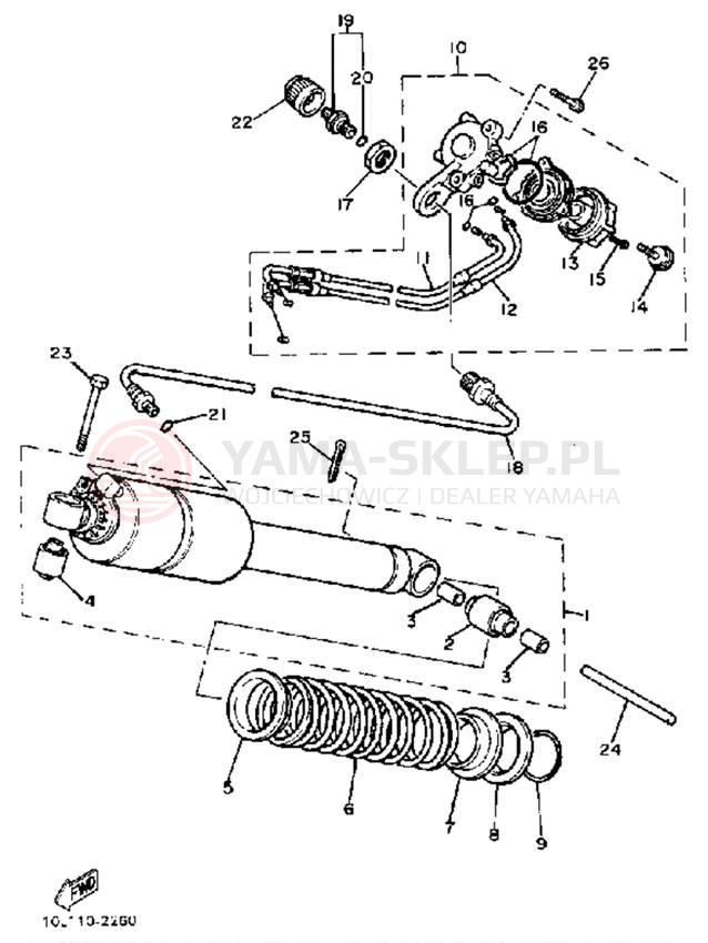 Schemat "zawieszenie tył" do Yamaha VIRAGO 750 XV750K