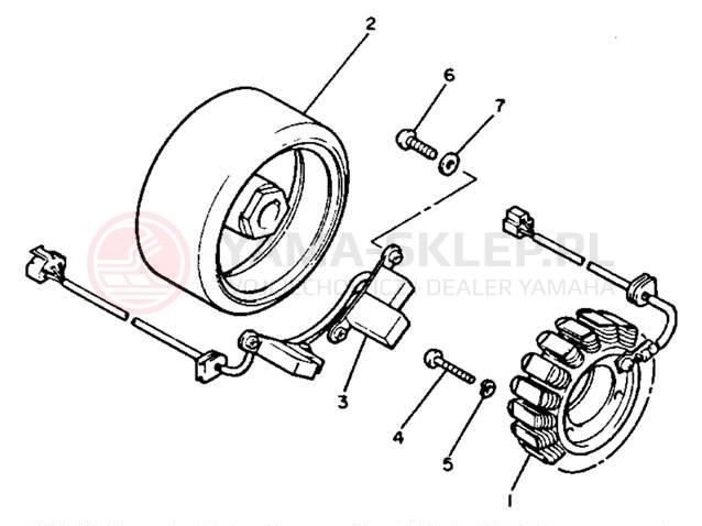 Schemat "prądnica" do Yamaha XVZ12TK