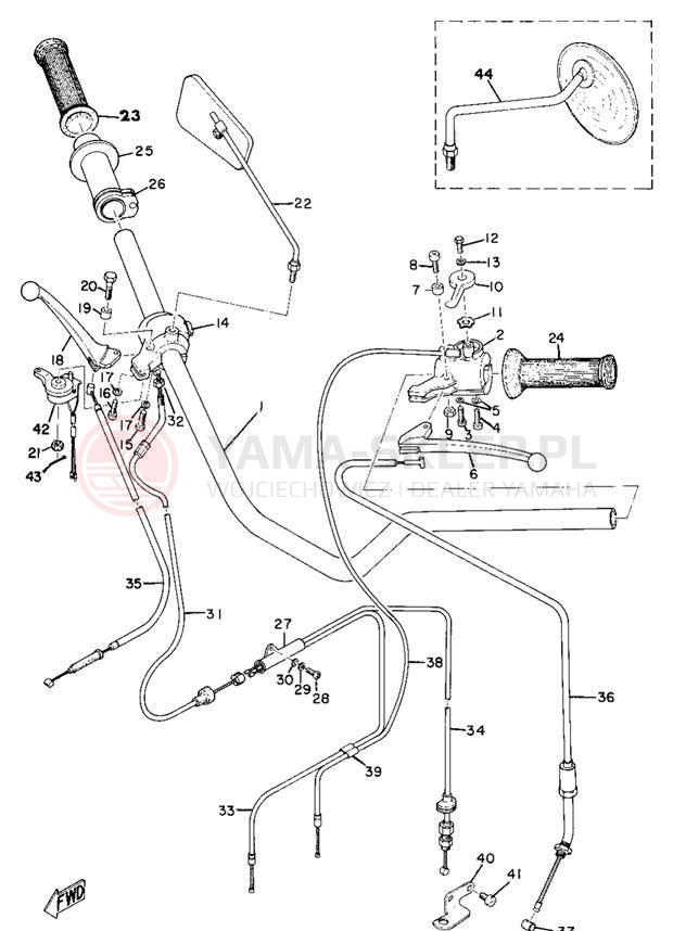 Schemat "Kierownica i osprzęt" do Yamaha L5TA