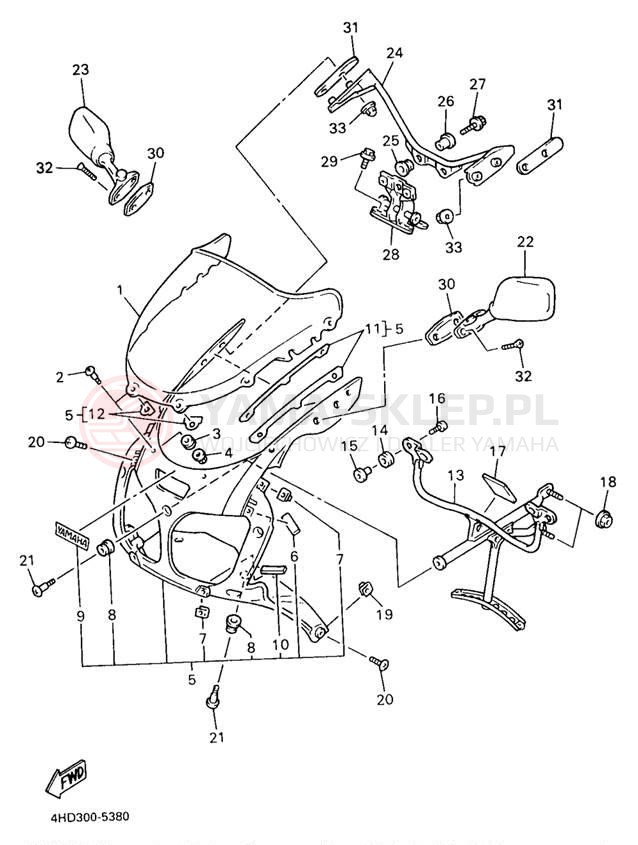 Schemat "elementy nadwozia" do Yamaha YZF750 YZF750RJC/YZF750RJ