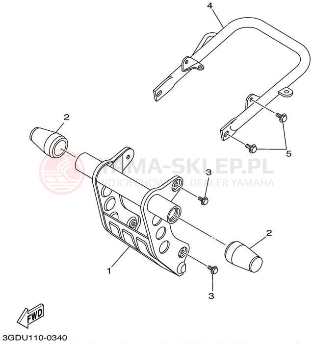 Schemat "osłona / stelaż" do Yamaha WARRIOR YFM350XP/YFM350XPC