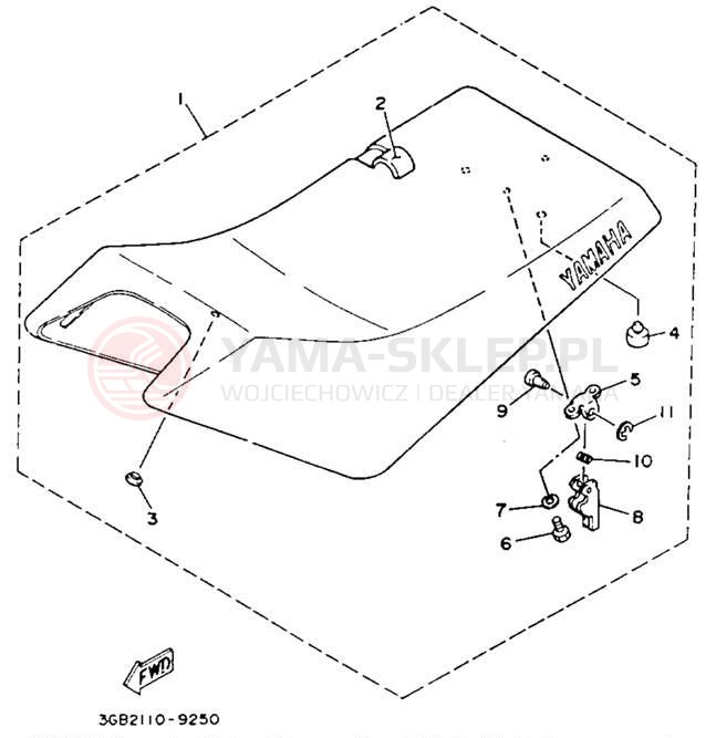 Schemat "siedzenie" do Yamaha CHAMP YFM100A