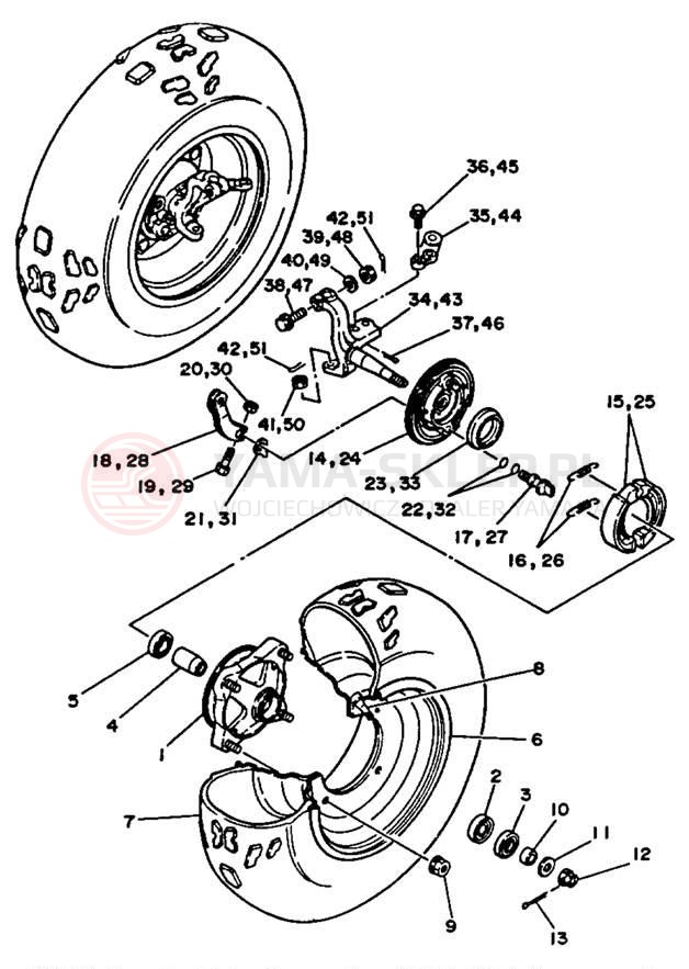Schemat "Koło przód" do Yamaha BLASTER YFS200B_MN